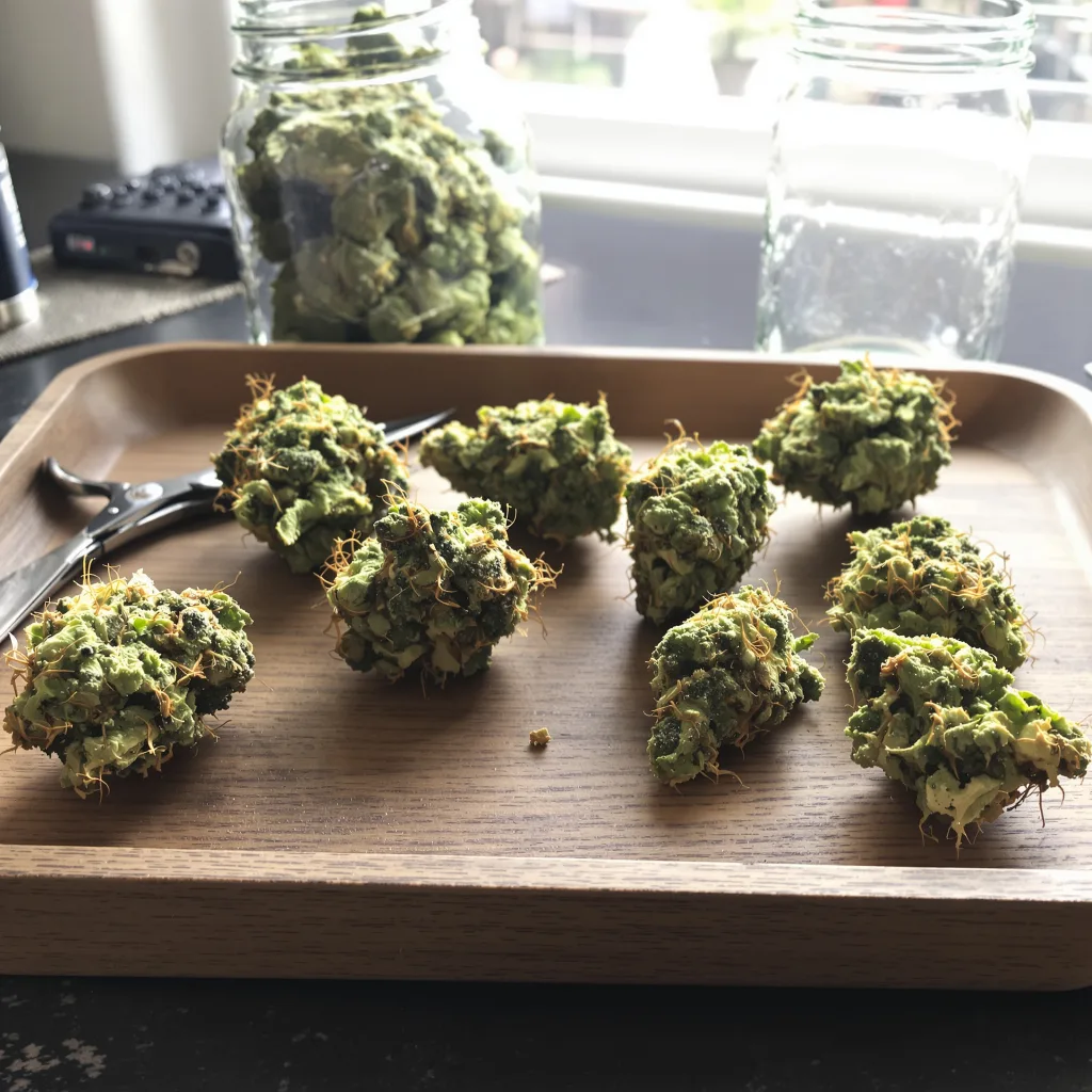 3 Kings 13% indica / 87% sativa — fleur avec trichomes visibles