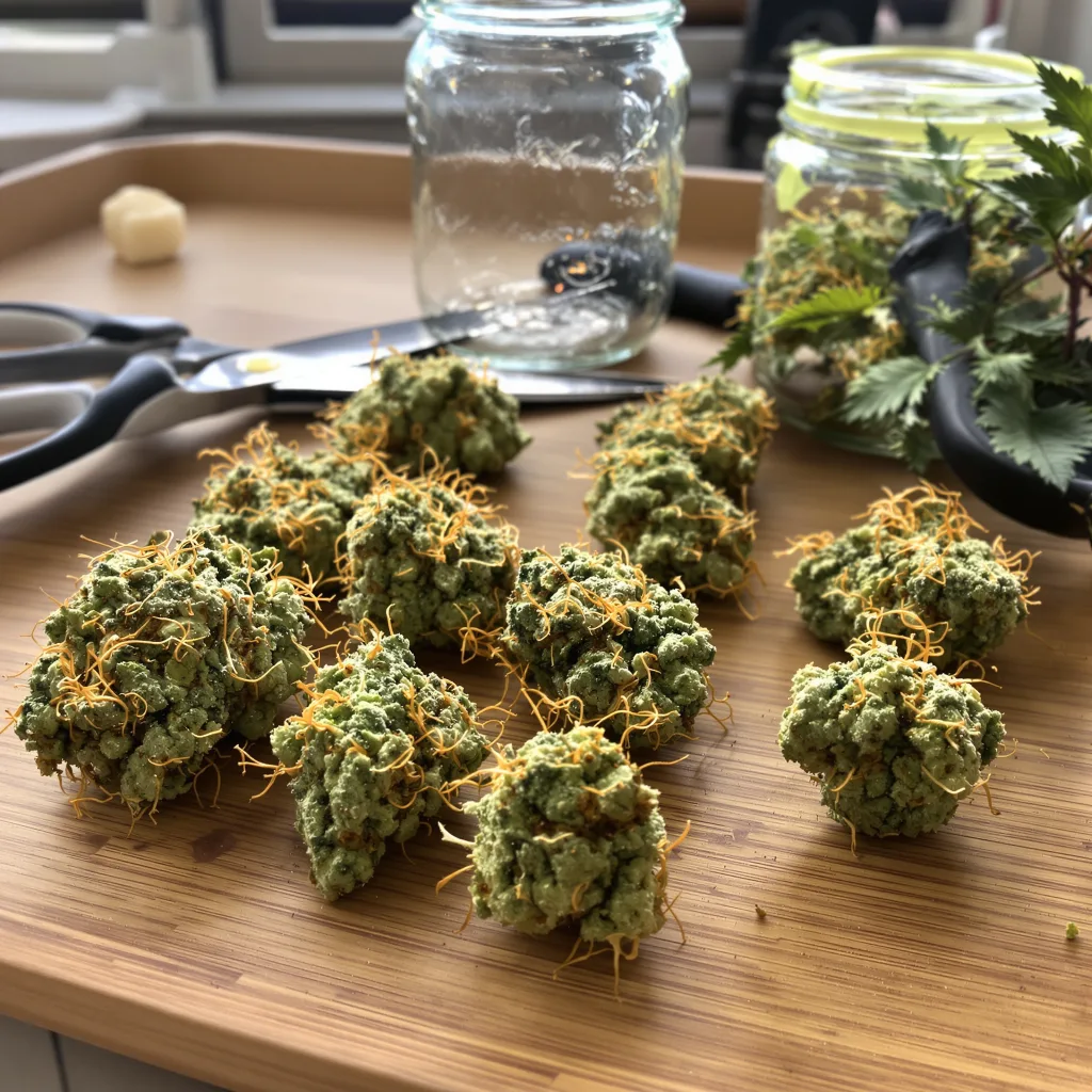 3 Kings 13% indica / 87% sativa — fleur avec trichomes visibles