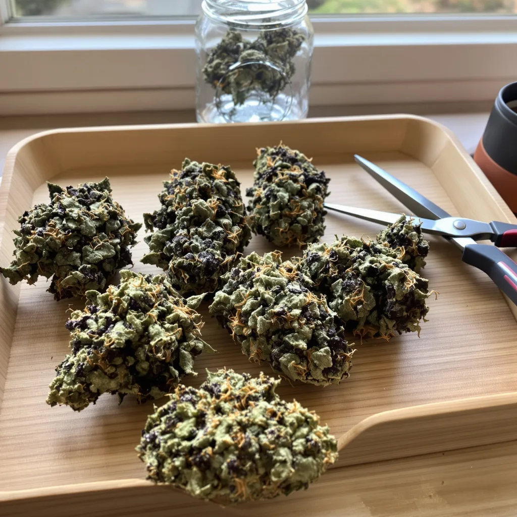 501st OG 74% indica / 26% sativa — fleur avec trichomes visibles