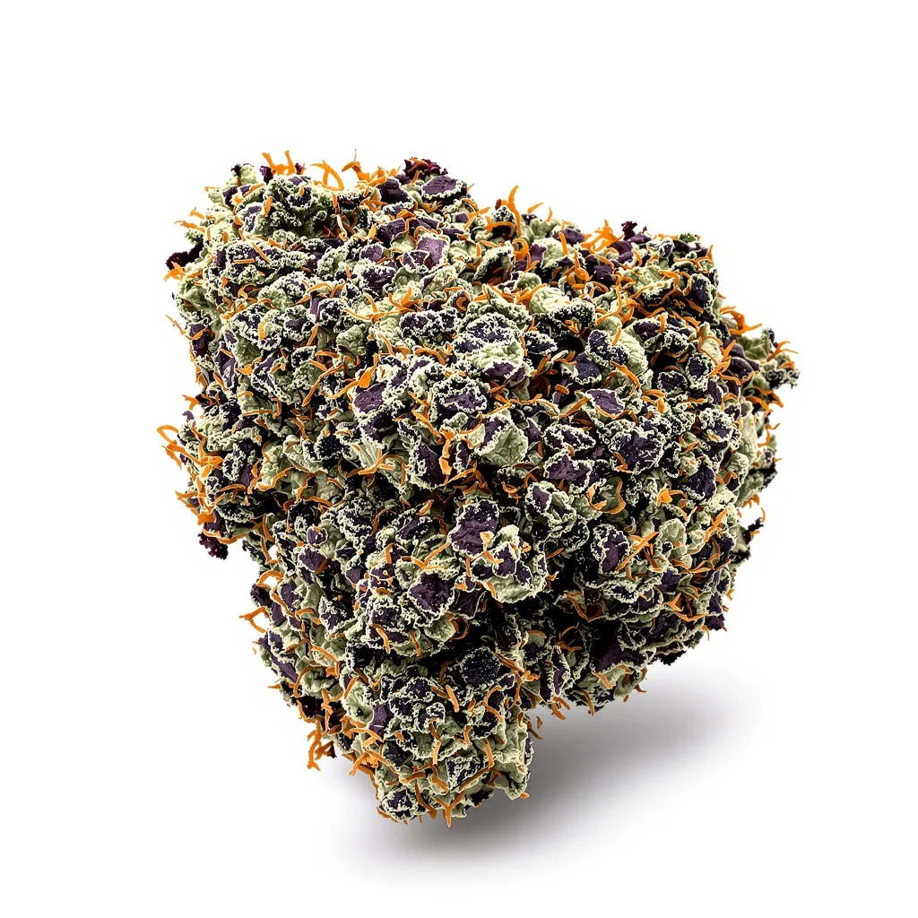 501st OG 74% indica / 26% sativa — fleur avec trichomes visibles