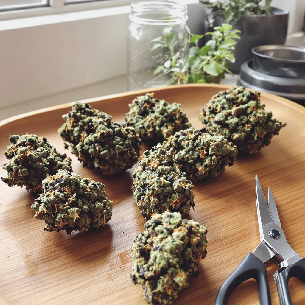 5th Element 79% indica / 21% sativa — fleur avec trichomes visibles