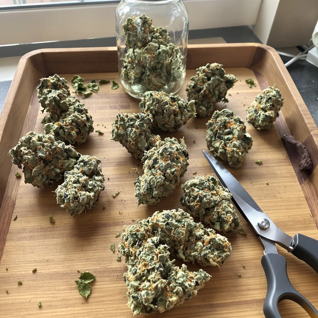 707 Headband 13% indica / 87% sativa — fleur avec trichomes visibles