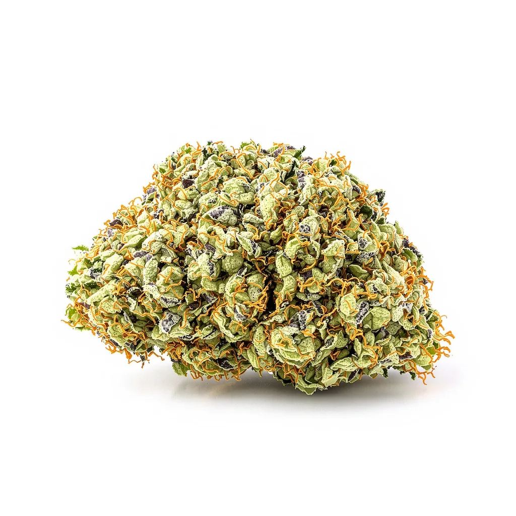 Aberdeen 40% indica / 60% sativa — fleur avec trichomes visibles