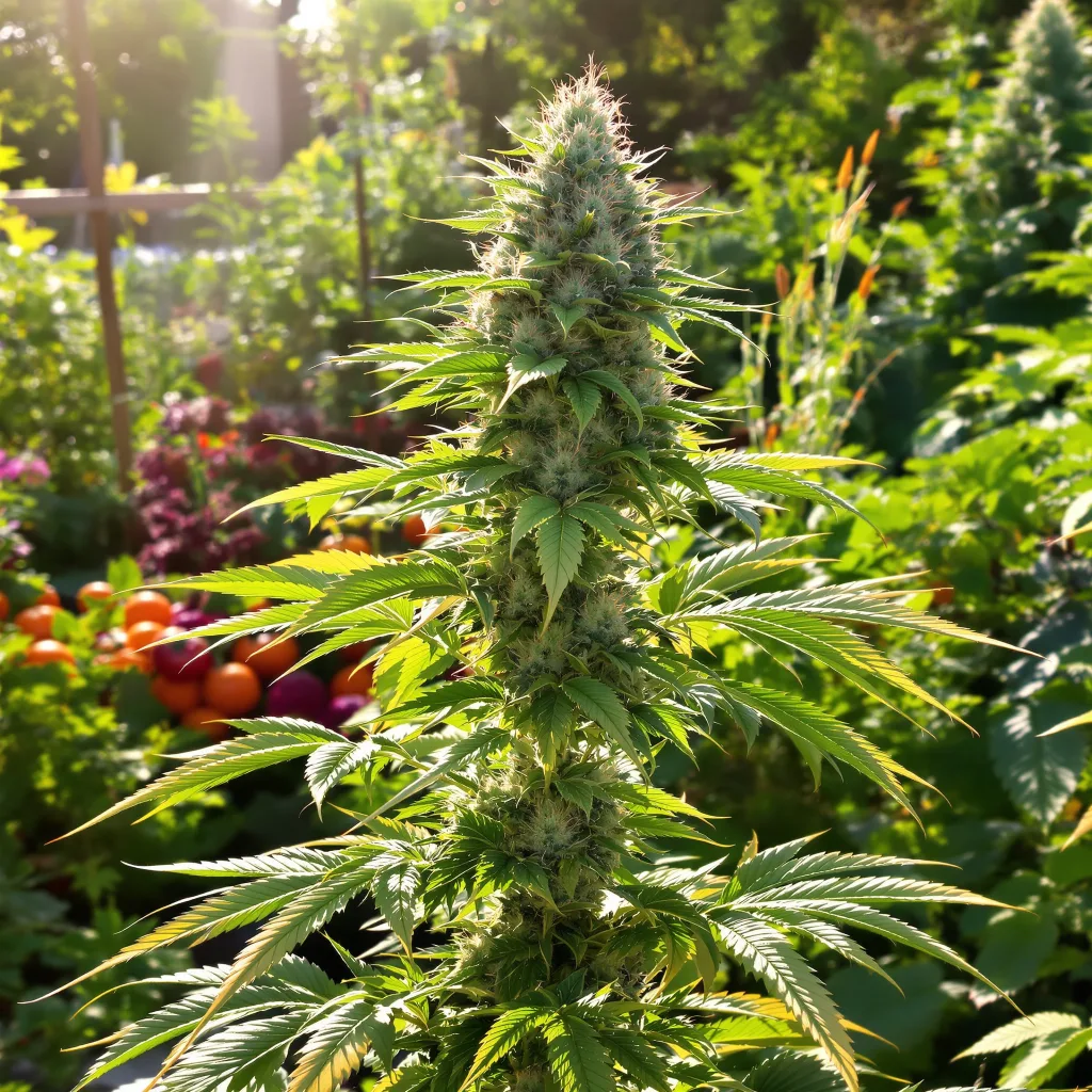 Afghan Big Bud 56% indica / 44% sativa — fleur avec trichomes visibles