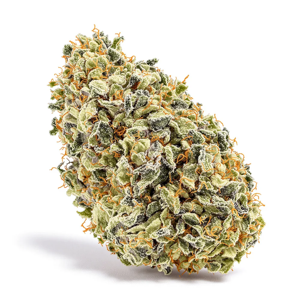 Afghan Big Bud 56% indica / 44% sativa — fleur avec trichomes visibles