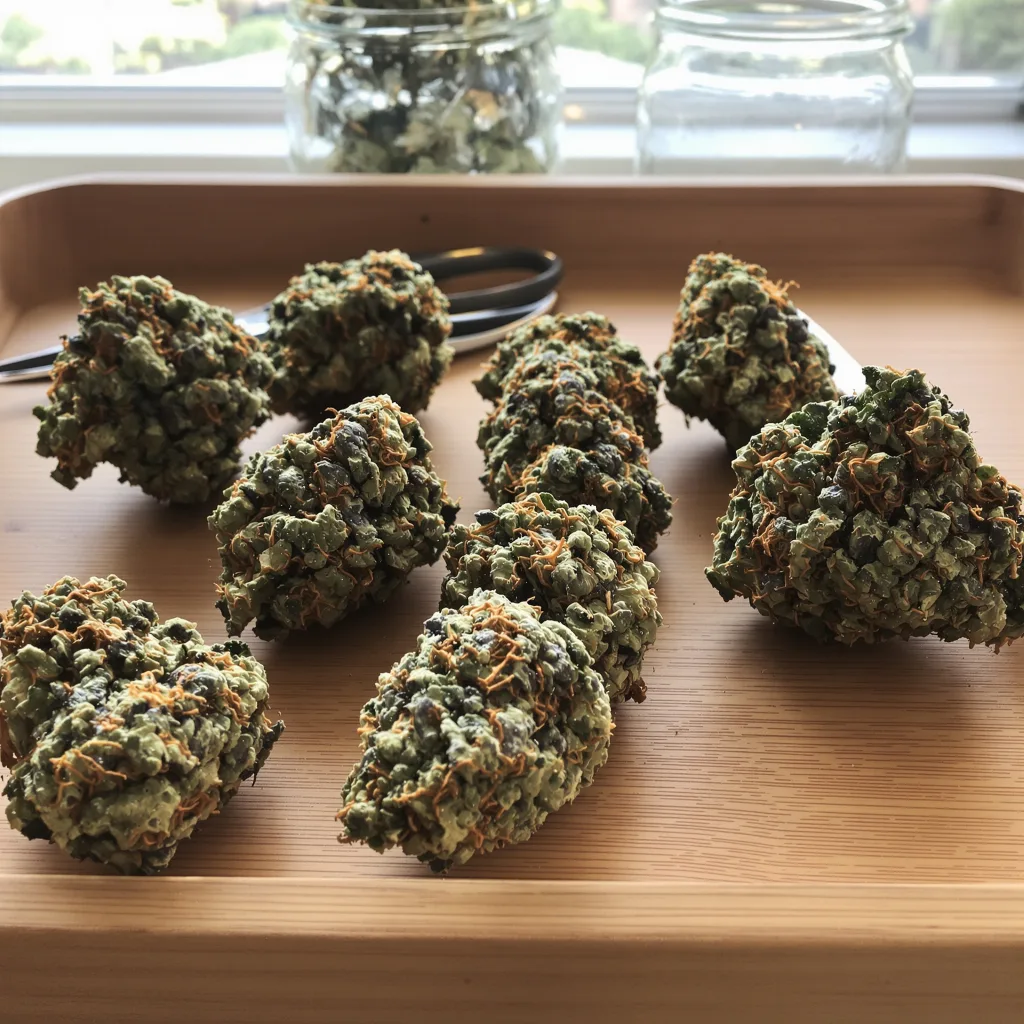Afghan Hawaiian 68% indica / 32% sativa — fleur avec trichomes visibles
