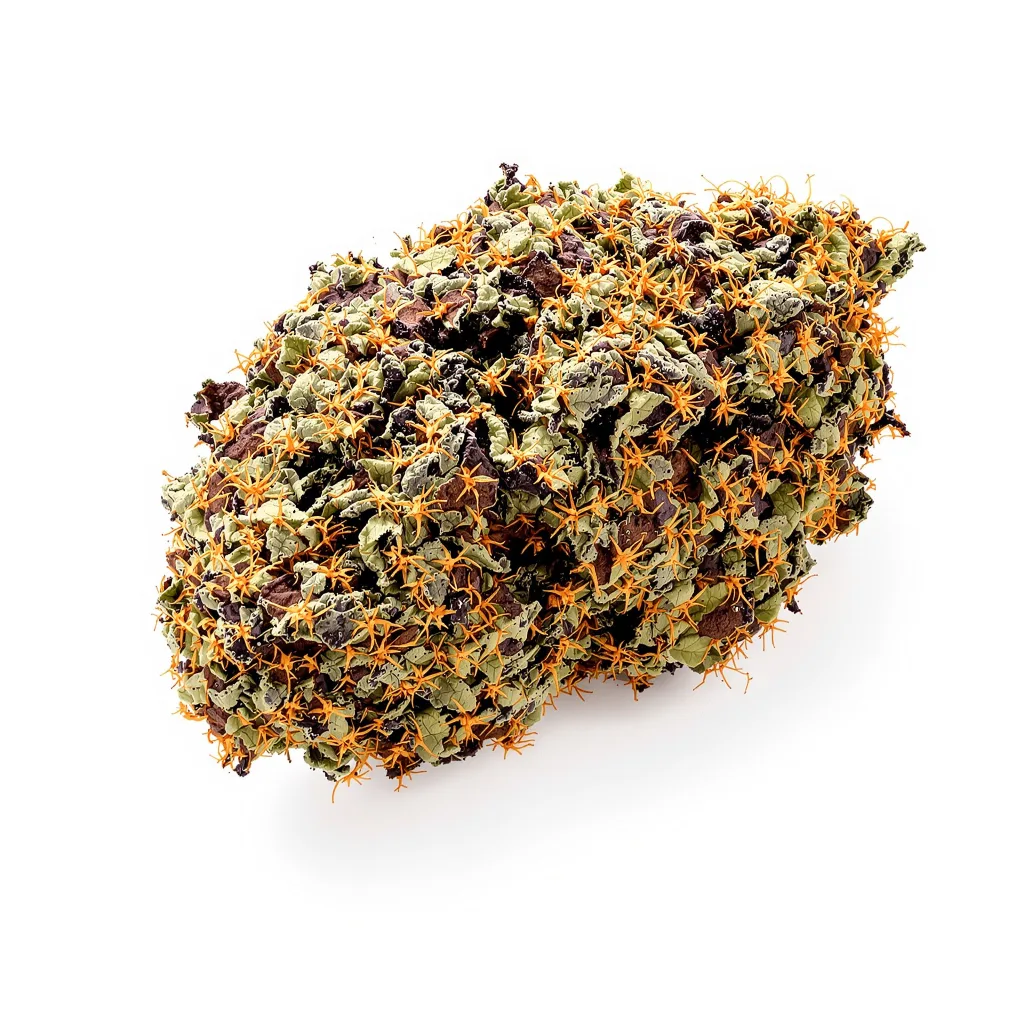 Afghan Hawaiian 68% indica / 32% sativa — fleur avec trichomes visibles