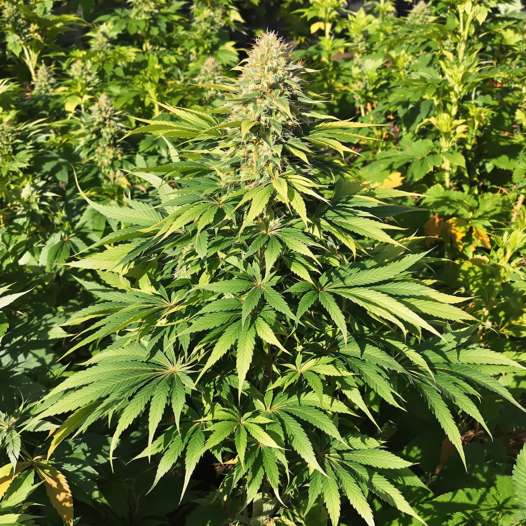 Afghan Kush 67% indica / 33% sativa — fleur avec trichomes visibles