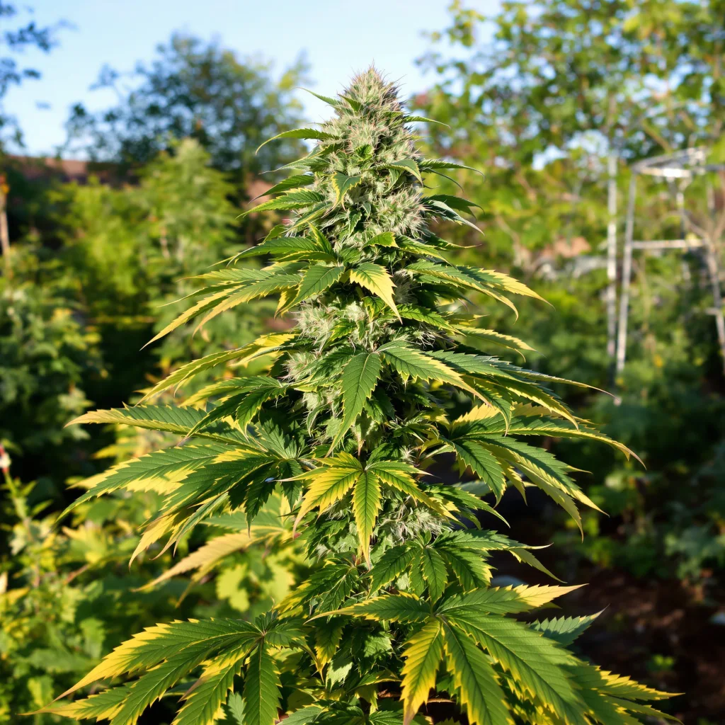 Afghani 70% indica / 30% sativa — fleur avec trichomes visibles