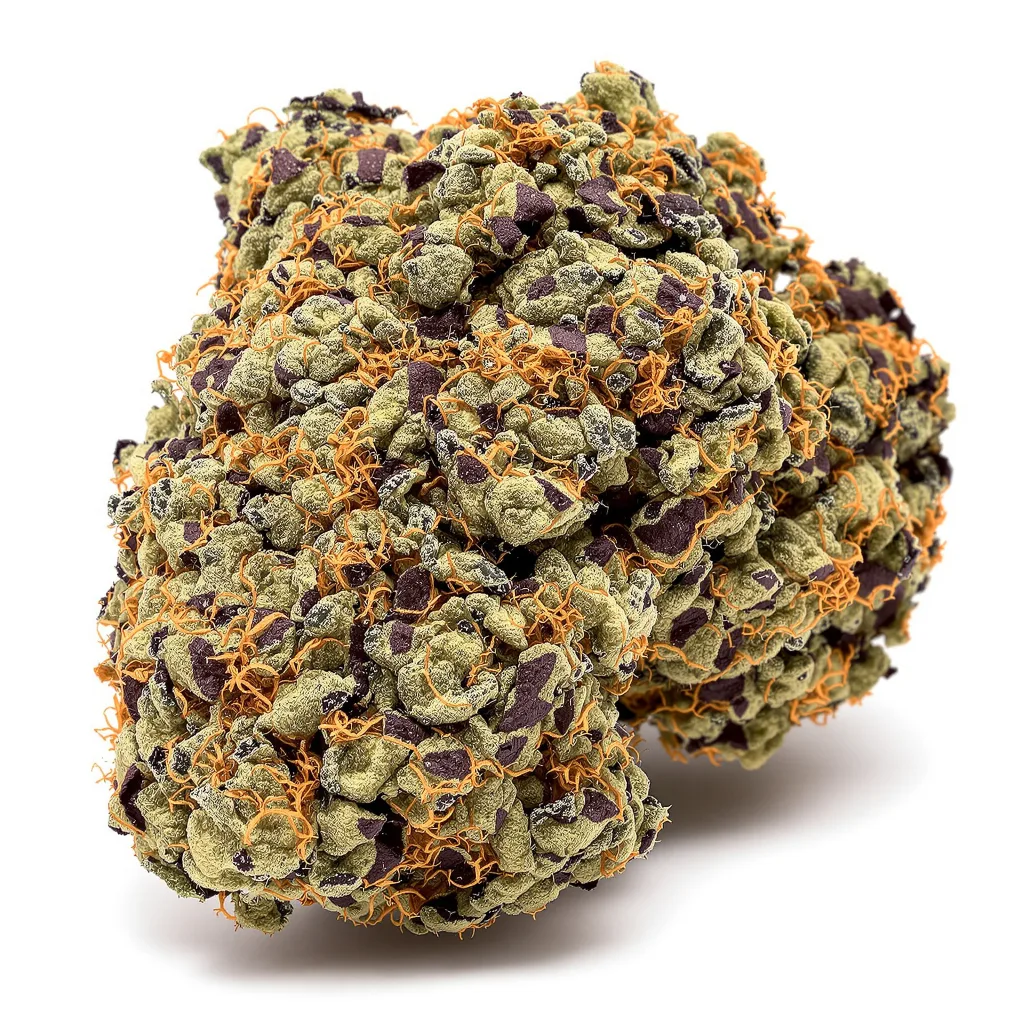 Afghani 70% indica / 30% sativa — fleur avec trichomes visibles