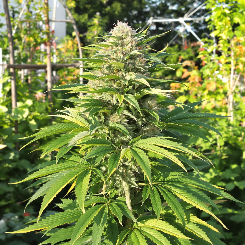 Afghani Bullrider 70% indica / 30% sativa — fleur avec trichomes visibles