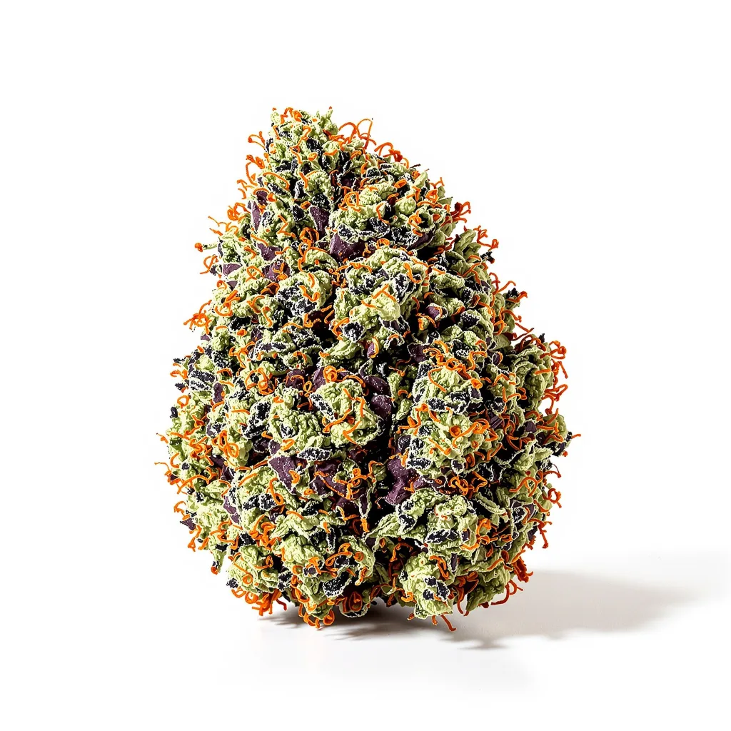 Afgoo 75% indica / 25% sativa — fleur avec trichomes visibles