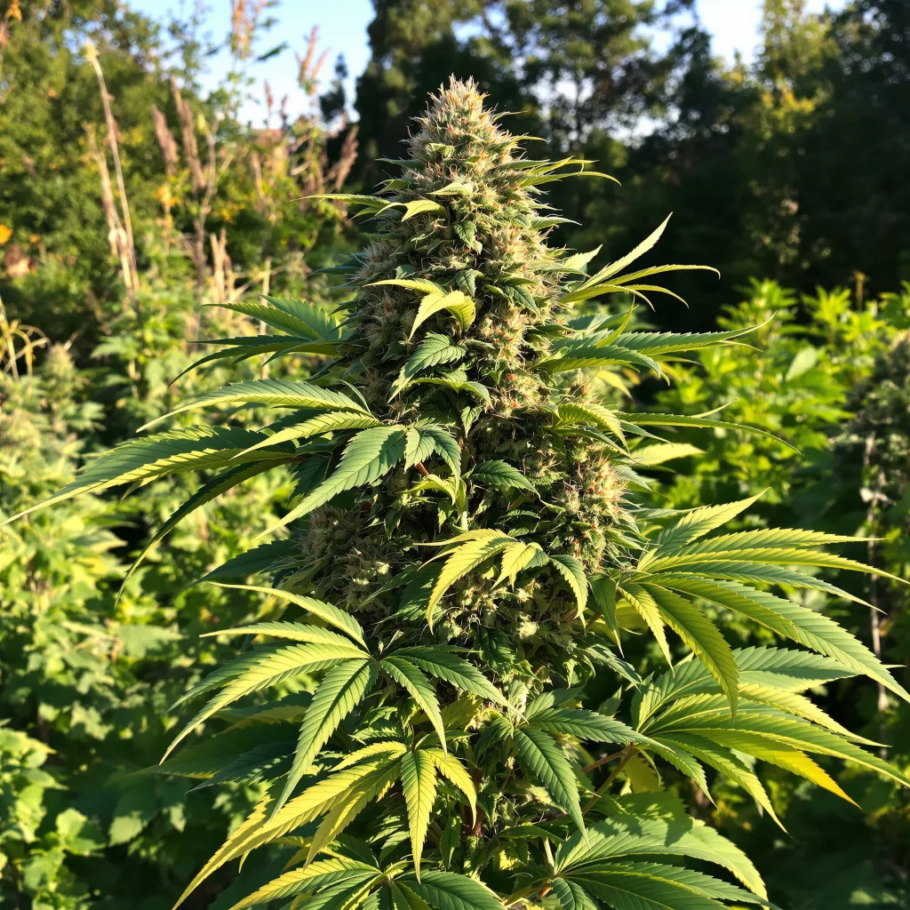Afgooey 65% indica / 35% sativa — fleur avec trichomes visibles