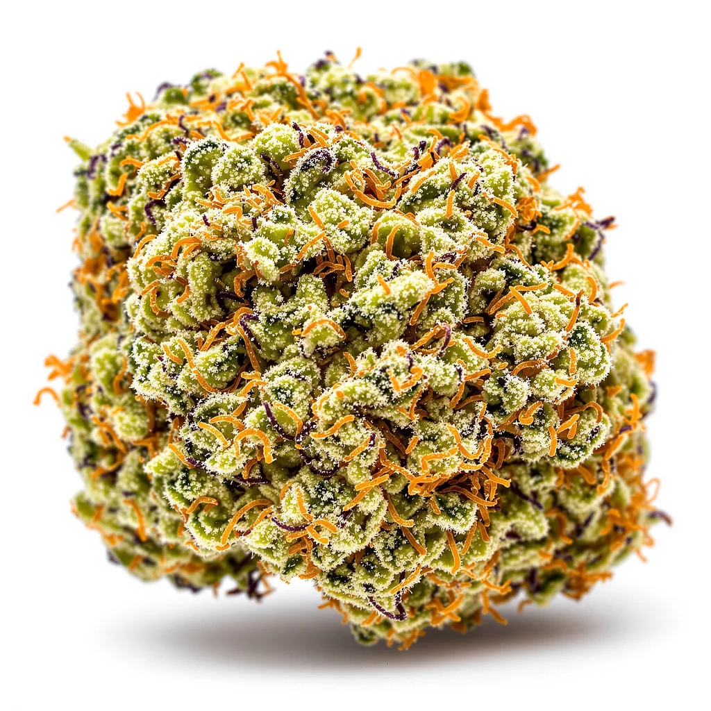 Afwreck 55% indica / 45% sativa — fleur avec trichomes visibles