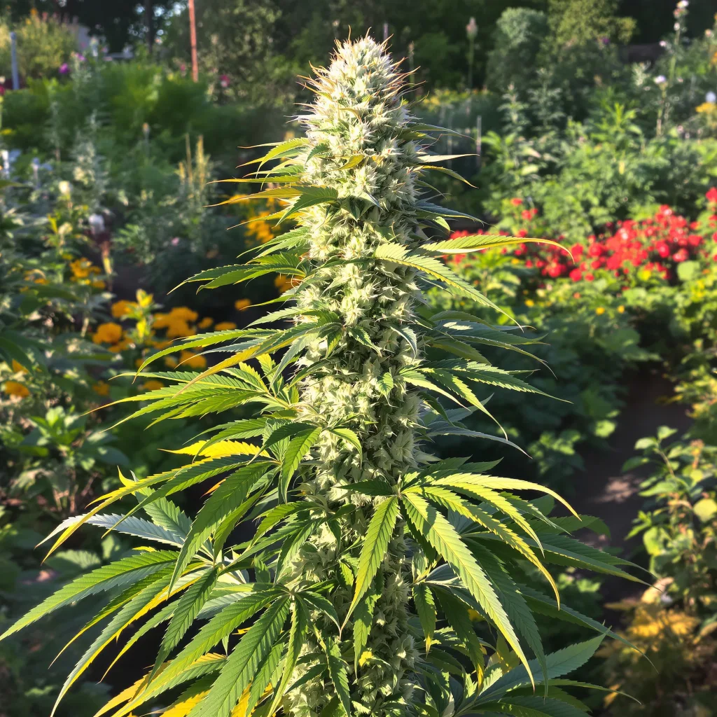 Agent Orange 61% indica / 39% sativa — fleur avec trichomes visibles