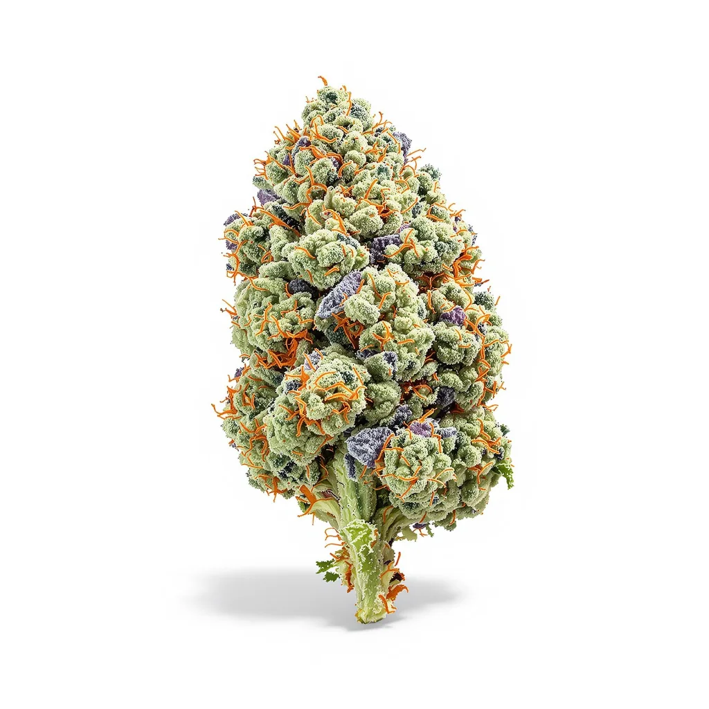 Agent Orange 61% indica / 39% sativa — fleur avec trichomes visibles