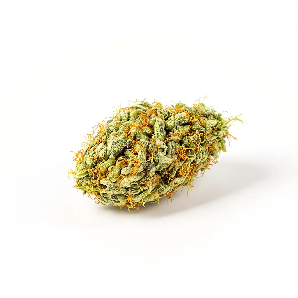 Agent Tangie 11% indica / 89% sativa — fleur avec trichomes visibles