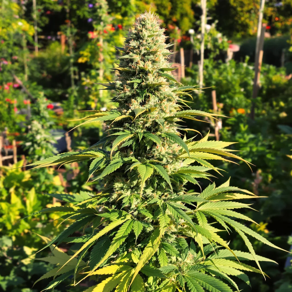 AK-48 51% indica / 49% sativa — fleur avec trichomes visibles