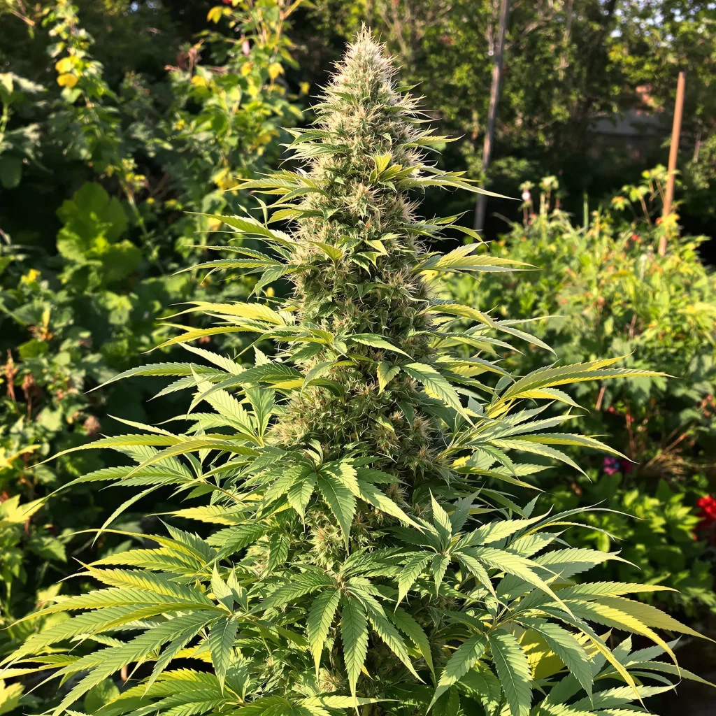AK-48 51% indica / 49% sativa — fleur avec trichomes visibles
