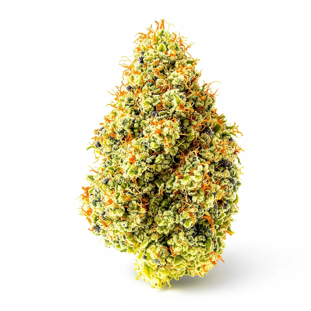 AK 6% indica / 94% sativa — fleur avec trichomes visibles