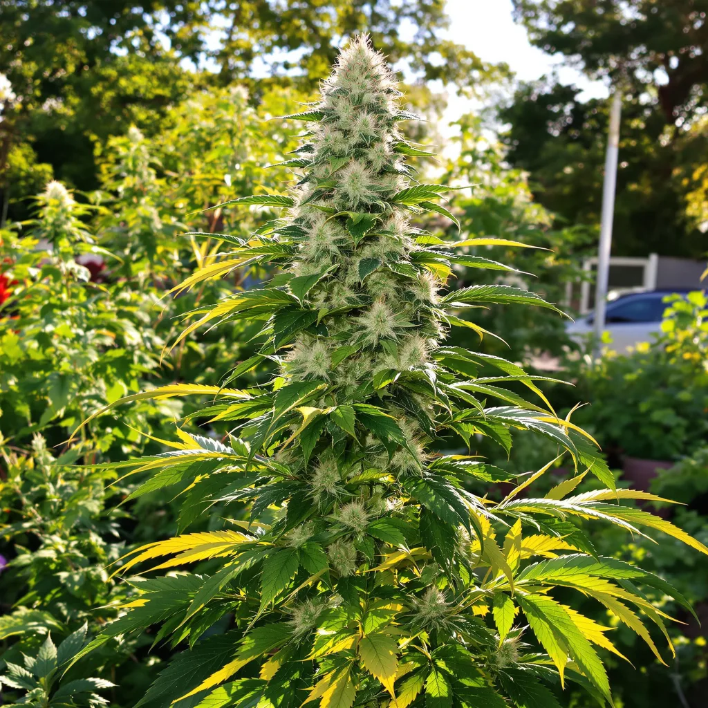 Alaska Thunderfuck 50% indica / 50% sativa — fleur avec trichomes visibles