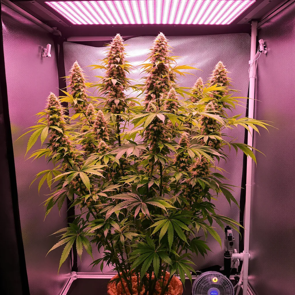 Plante de cannabis Alaskan Thunder Fuck en floraison — 150-200 cm féminisée