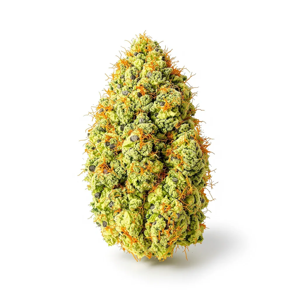 Alaskan Thunder Fuck 24% indica / 76% sativa — fleur avec trichomes visibles