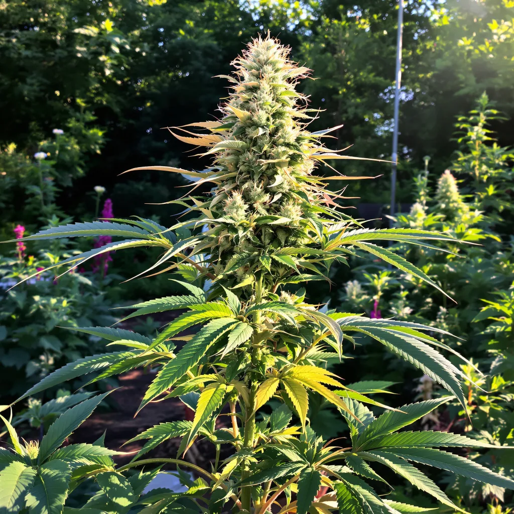 Alchemy 59% indica / 41% sativa — fleur avec trichomes visibles