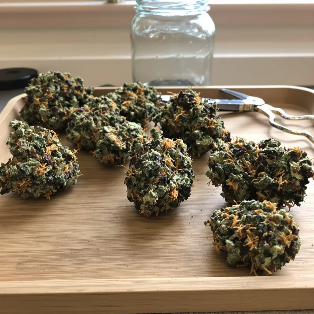 Alien Bubba 79% indica / 21% sativa — fleur avec trichomes visibles