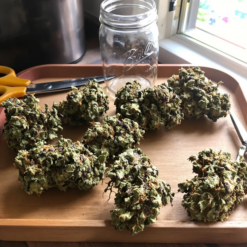Alien Dawg 81% indica / 19% sativa — fleur avec trichomes visibles