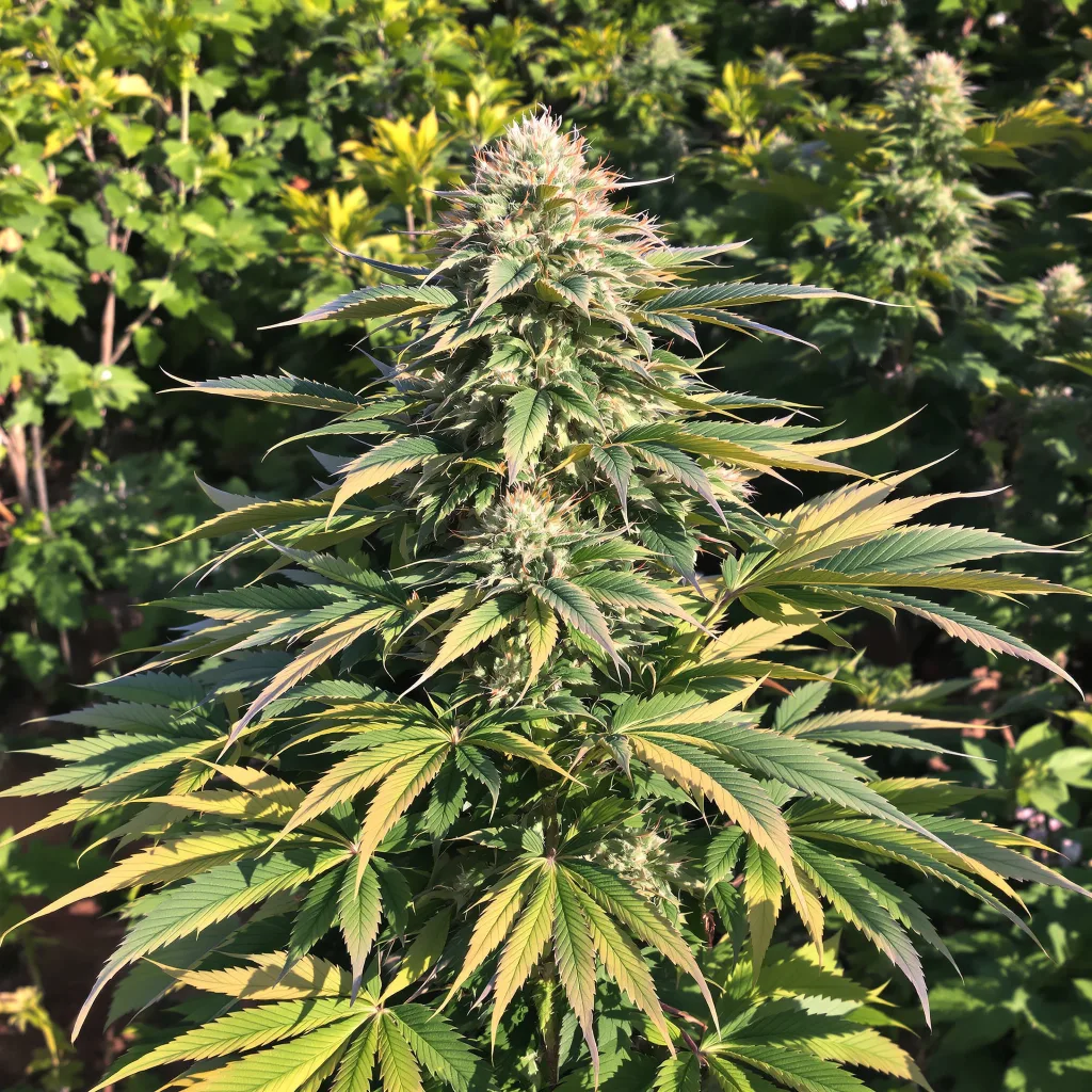 Alien Dawg 81% indica / 19% sativa — fleur avec trichomes visibles