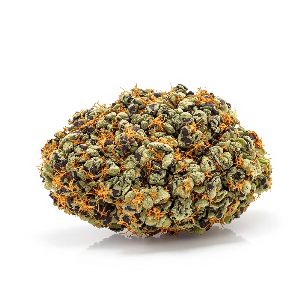 Alien Dawg 81% indica / 19% sativa — fleur avec trichomes visibles