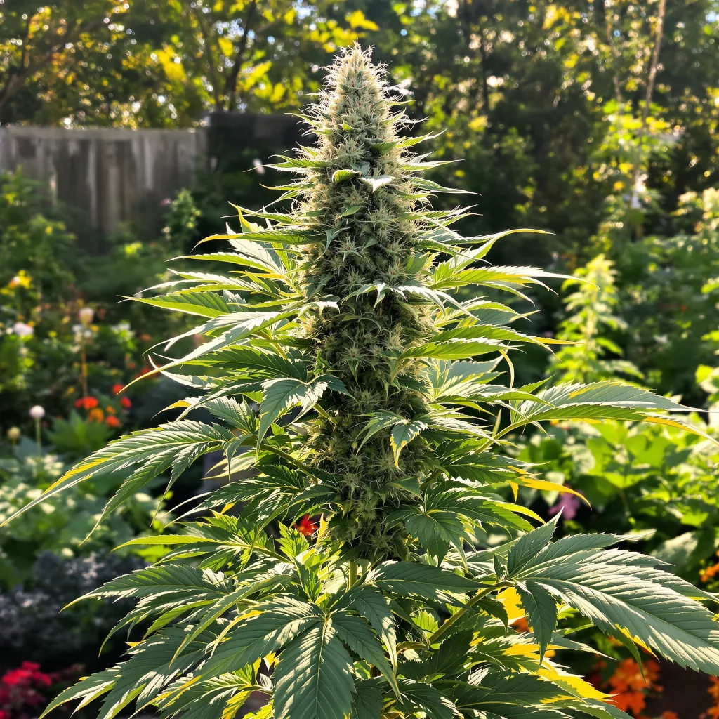 Alien Kush 52% indica / 48% sativa — fleur avec trichomes visibles