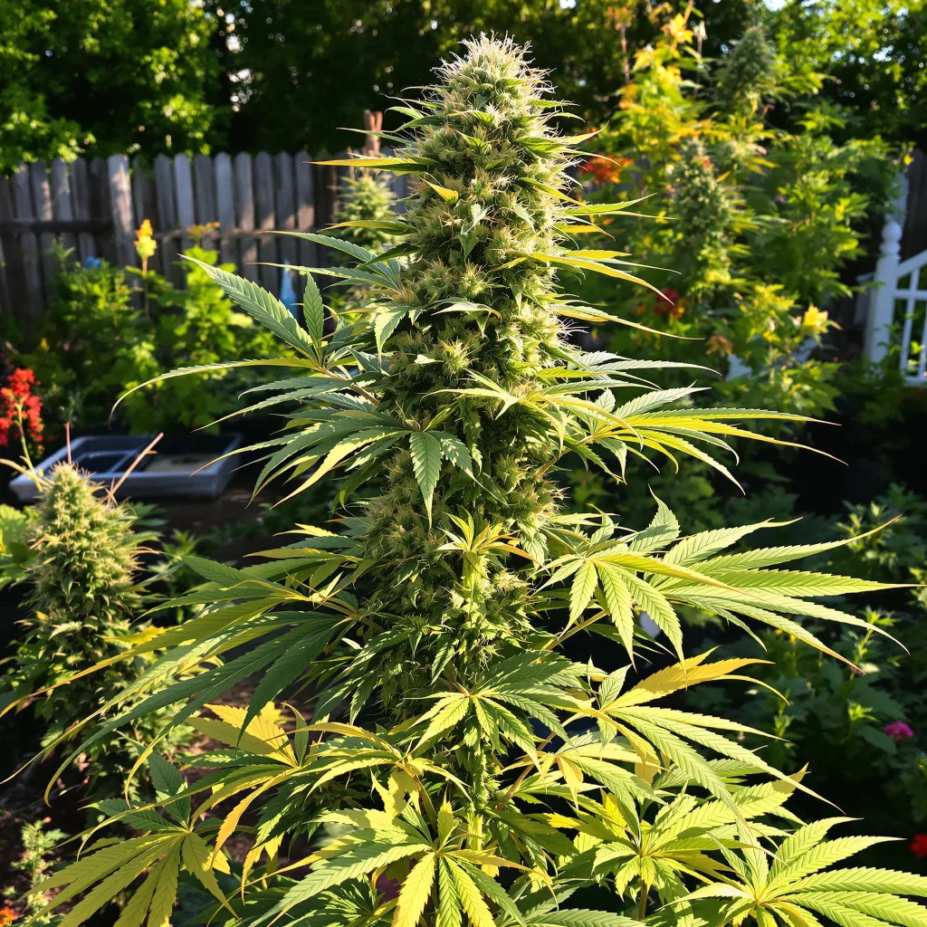 Alien Kush 52% indica / 48% sativa — fleur avec trichomes visibles