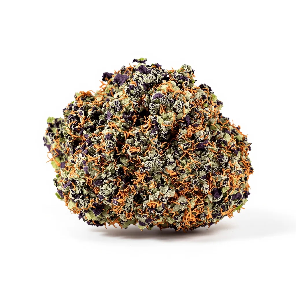 Alien Mints 88% indica / 12% sativa — fleur avec trichomes visibles