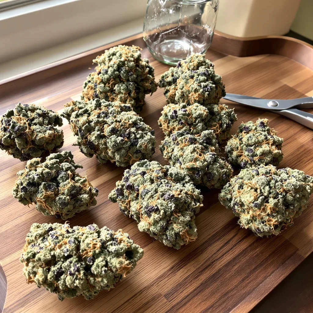 Alien OG 50% indica / 50% sativa — fleur avec trichomes visibles