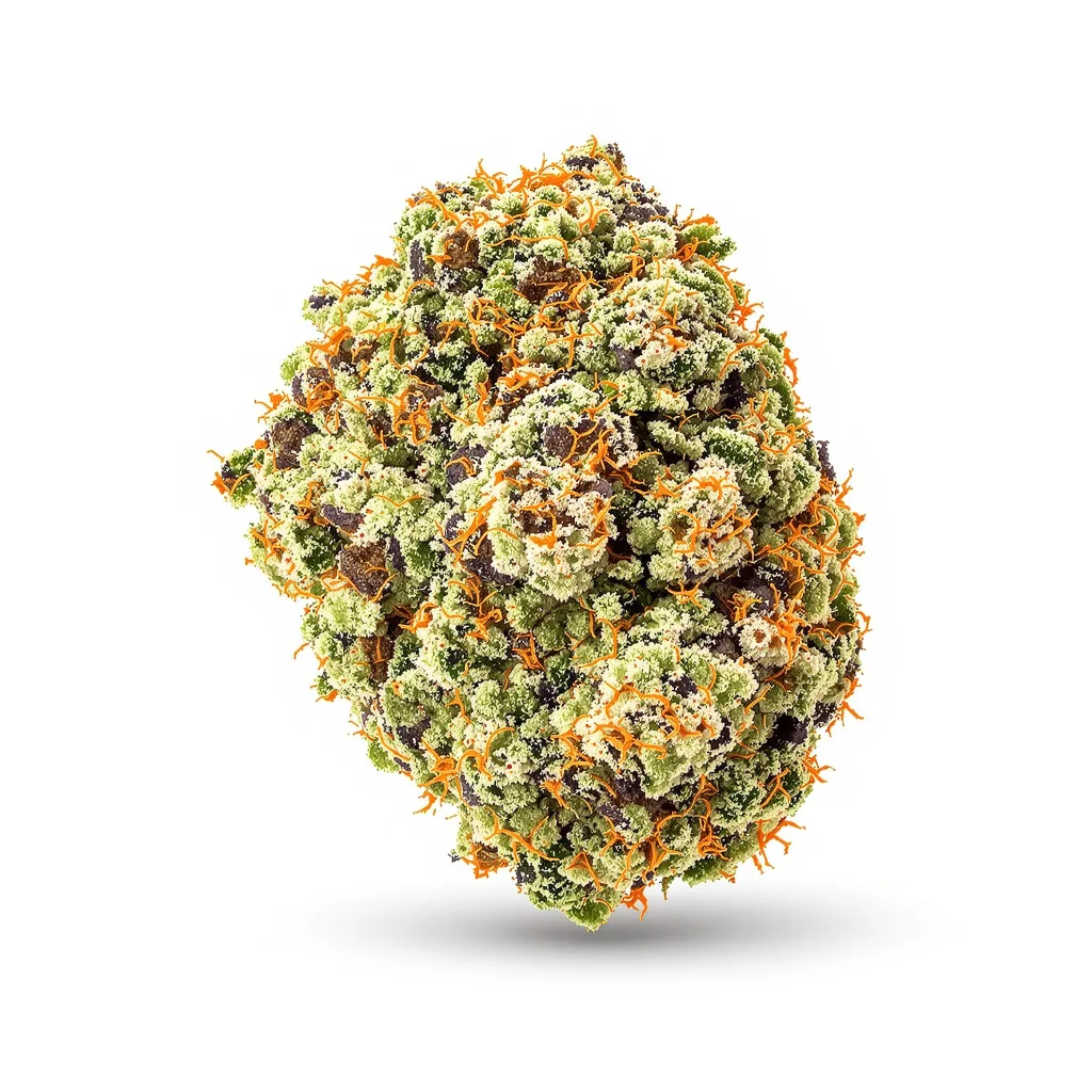 Alien OG 50% indica / 50% sativa — fleur avec trichomes visibles