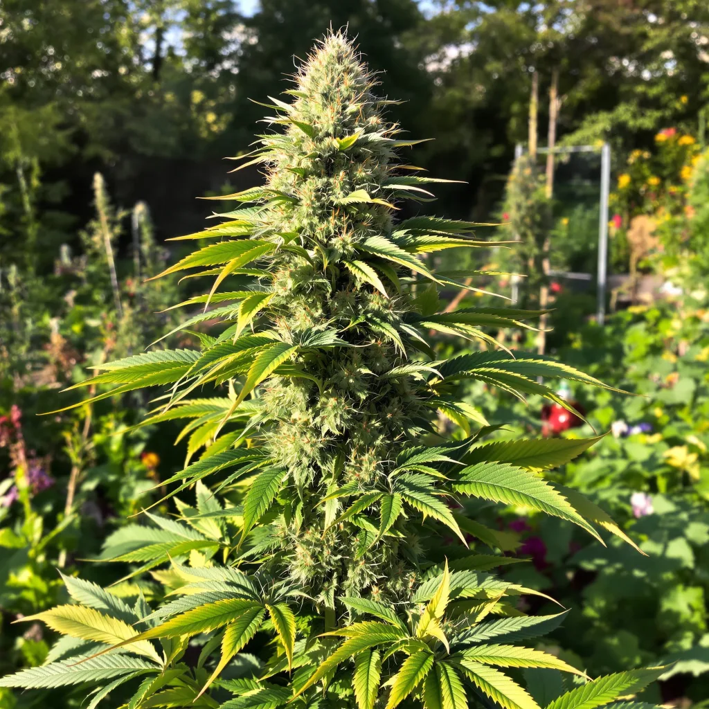 Alien Reunion 49% indica / 51% sativa — fleur avec trichomes visibles