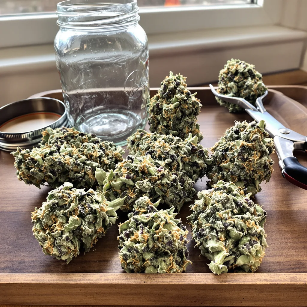 Alien Reunion 49% indica / 51% sativa — fleur avec trichomes visibles