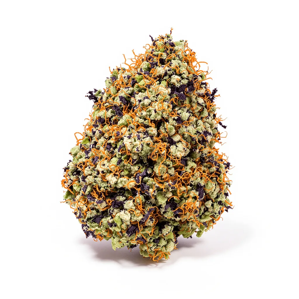 Alien Rift 65% indica / 35% sativa — fleur avec trichomes visibles