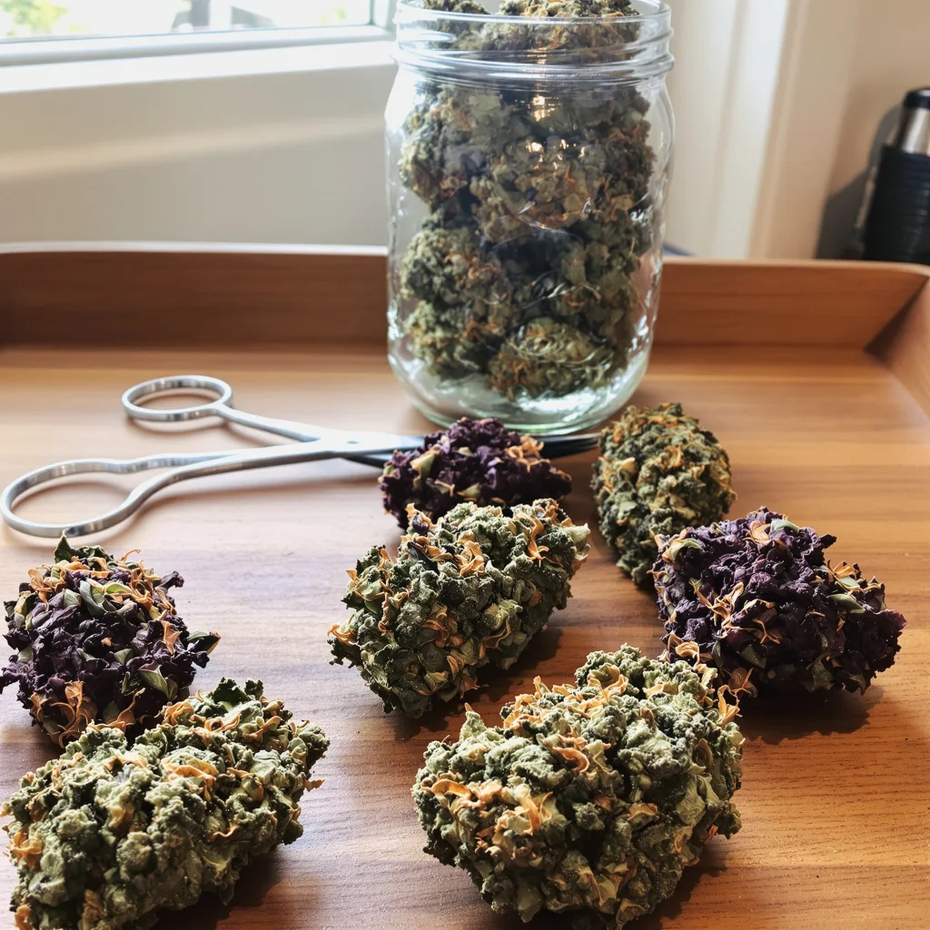 Alien Rift 65% indica / 35% sativa — fleur avec trichomes visibles