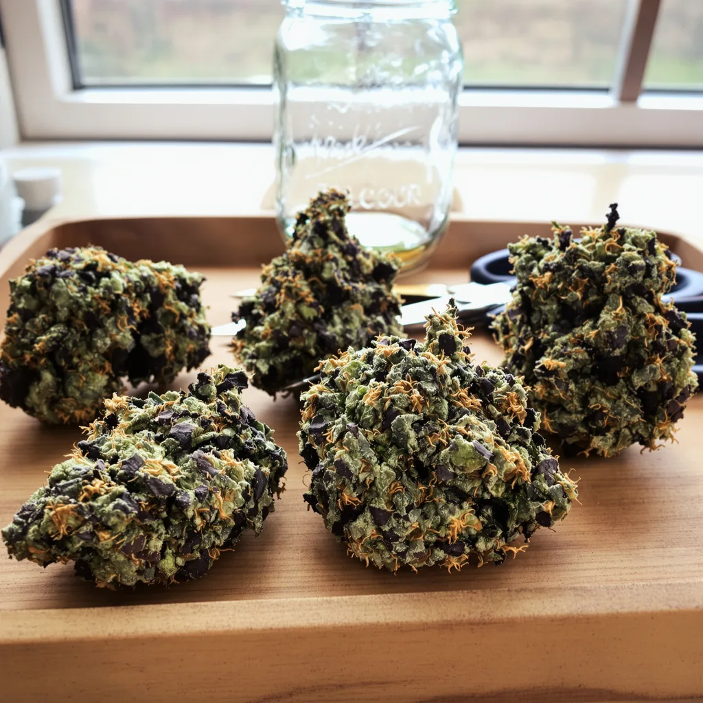 Aliens On Moonshine 85% indica / 15% sativa — fleur avec trichomes visibles