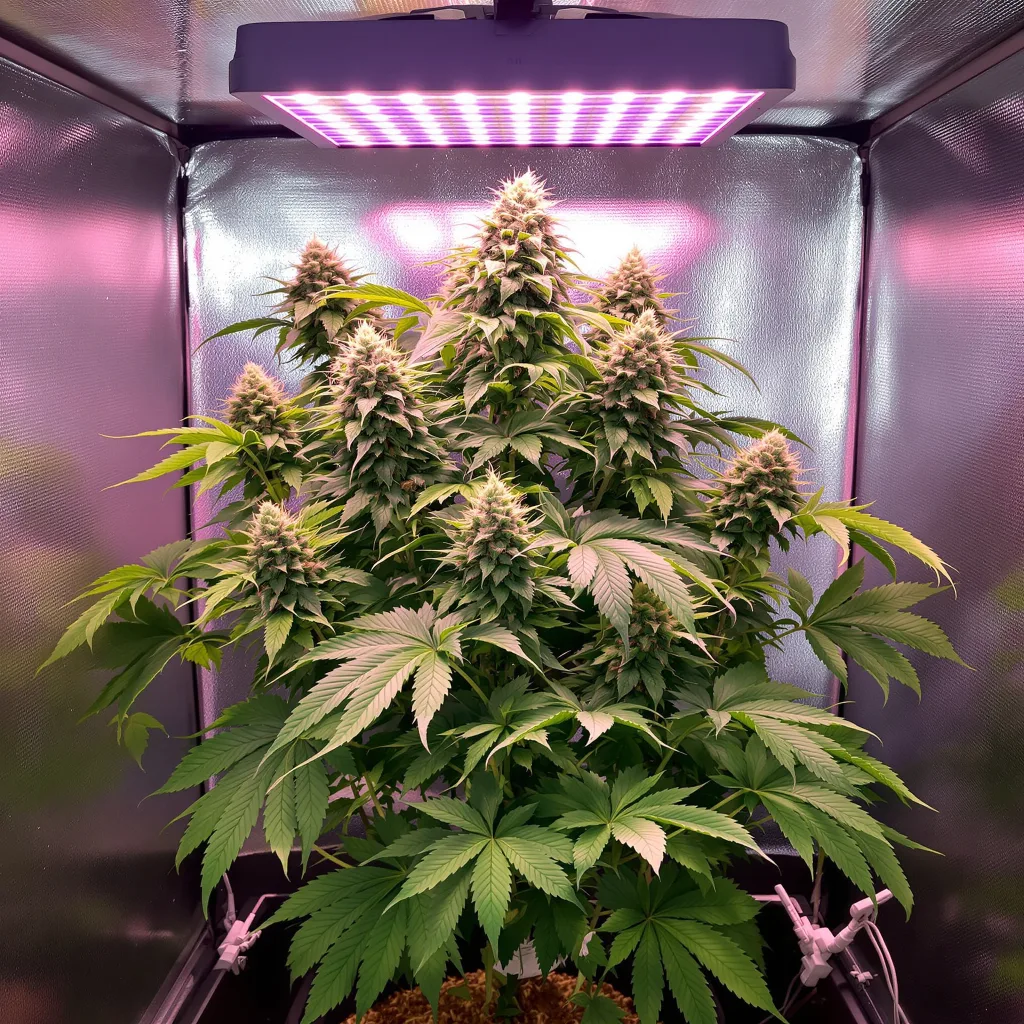 Plante de cannabis Aliens On Moonshine en floraison — 60-100 cm autofloraison
