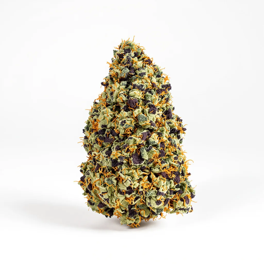 Aliens On Moonshine 85% indica / 15% sativa — fleur avec trichomes visibles
