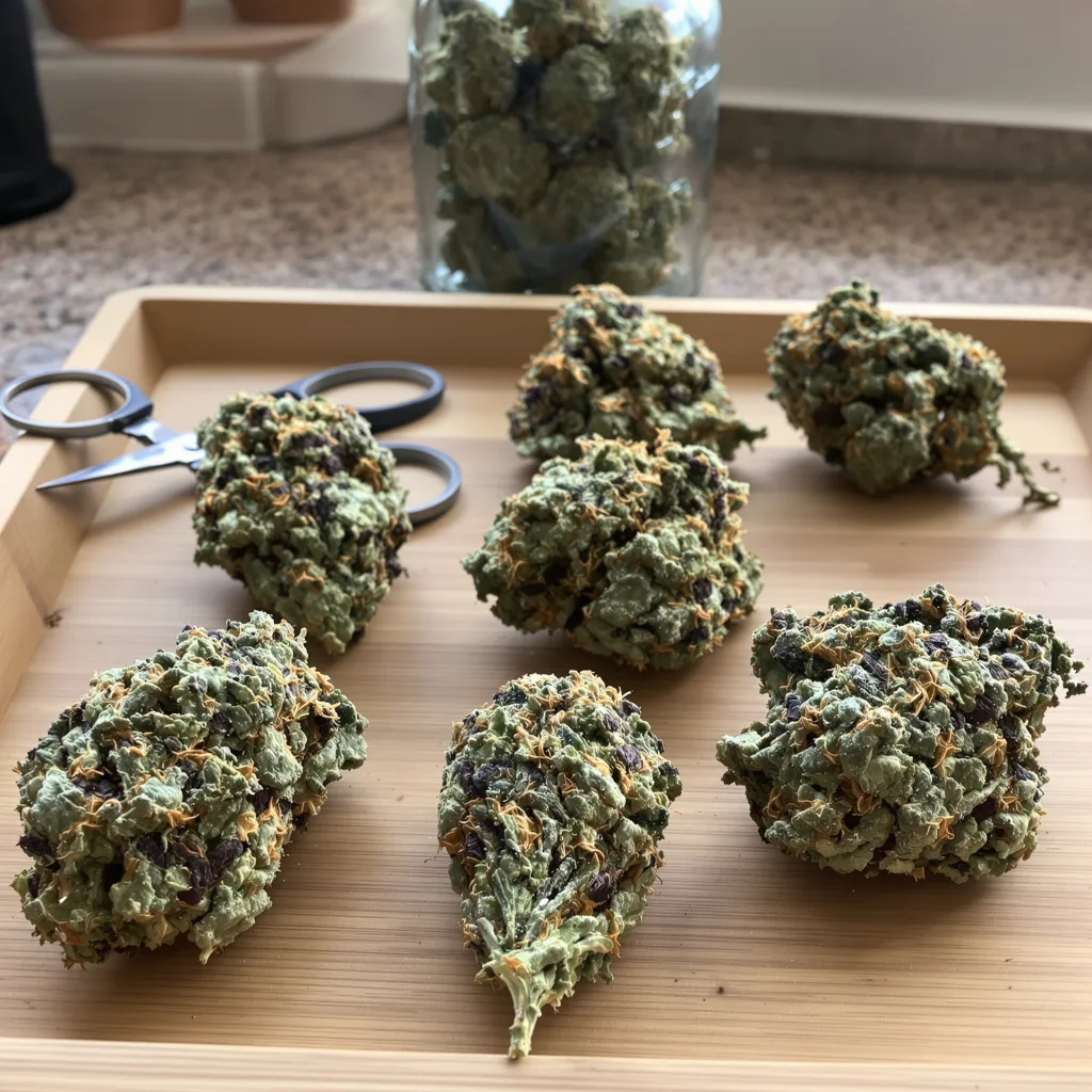 Aliens On Moonshine 85% indica / 15% sativa — fleur avec trichomes visibles