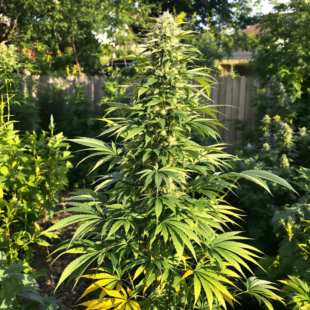 American Haze 16% indica / 84% sativa — fleur avec trichomes visibles
