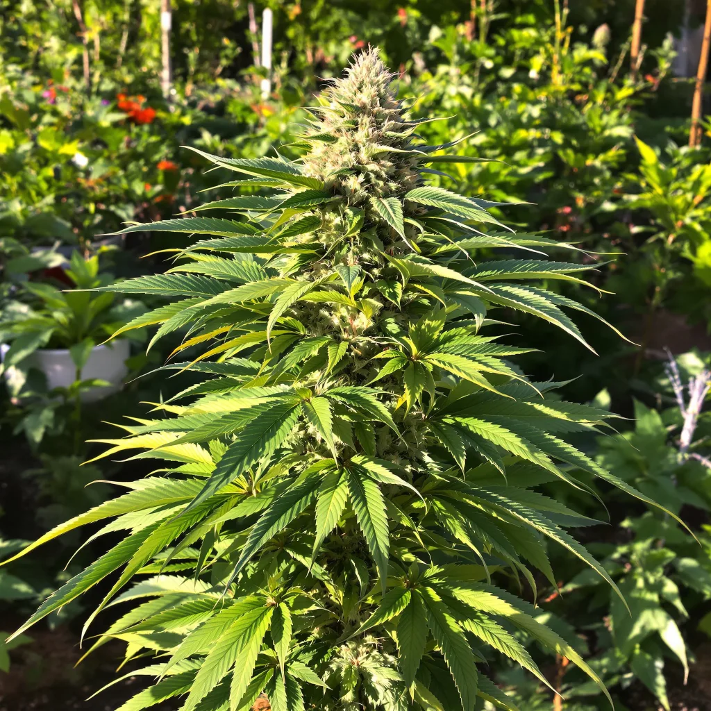 American Kush 76% indica / 24% sativa — fleur avec trichomes visibles