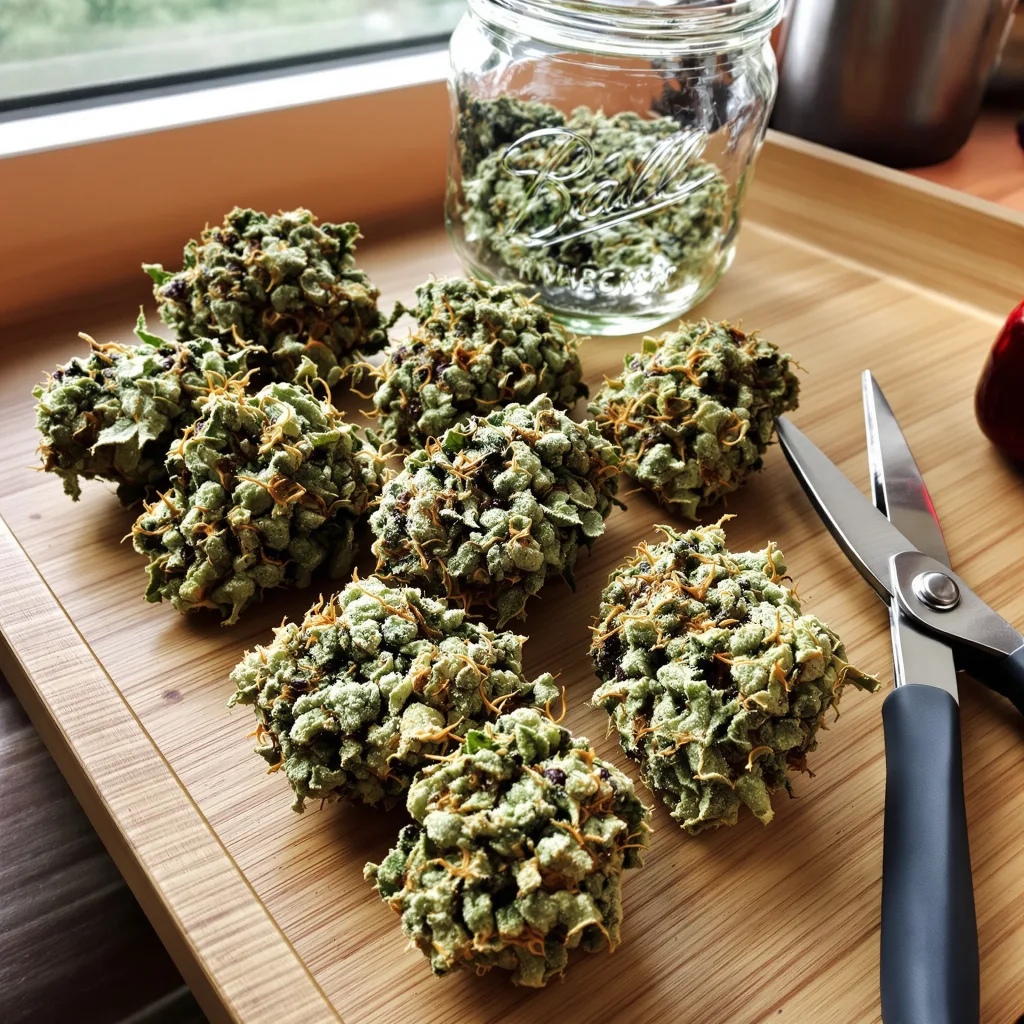 American Strains Pack 40% indica / 60% sativa — fleur avec trichomes visibles