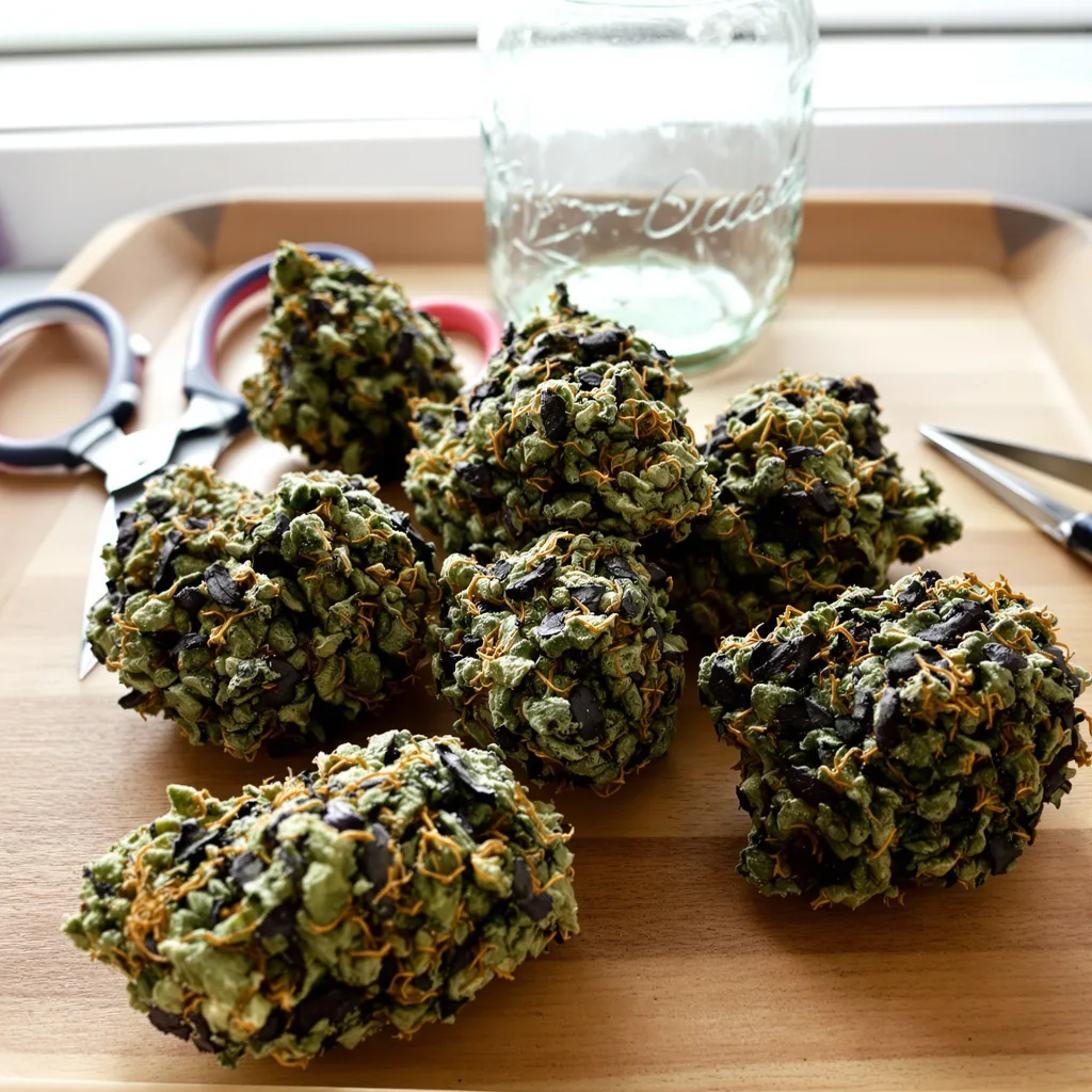 Americano 80% indica / 20% sativa — fleur avec trichomes visibles