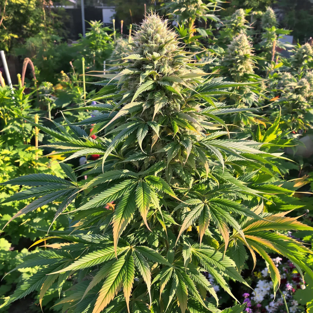 Americano 80% indica / 20% sativa — fleur avec trichomes visibles